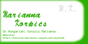 marianna korpics business card